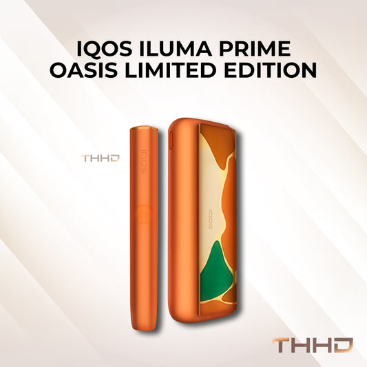 IQOS ILUMA PRIME Oasis Limited Edition kit in orange pattern