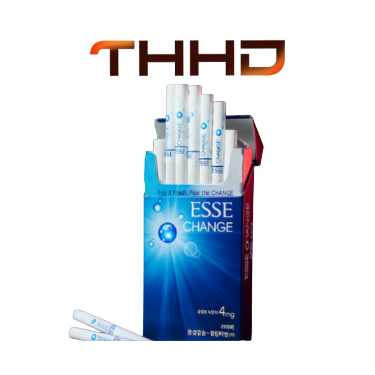 Open ESSE Change 4mg slim cigarette pack in blue