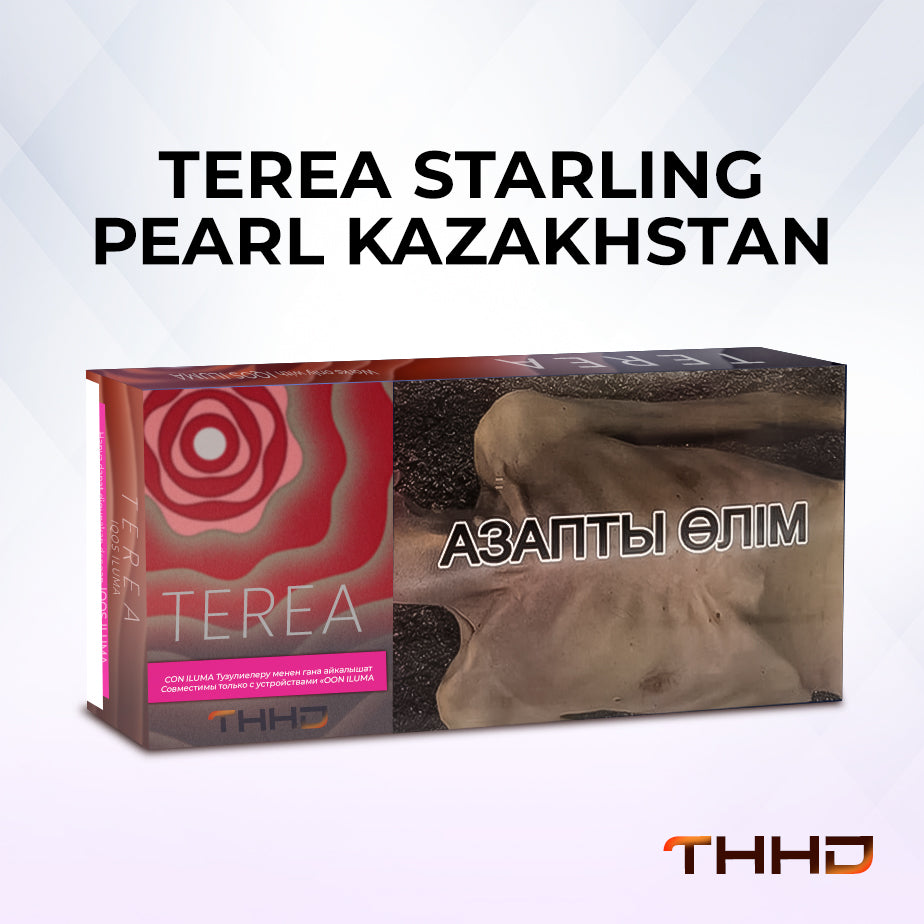 TEREA Starling Pearl Kazakhstan pack with Kazakh warning