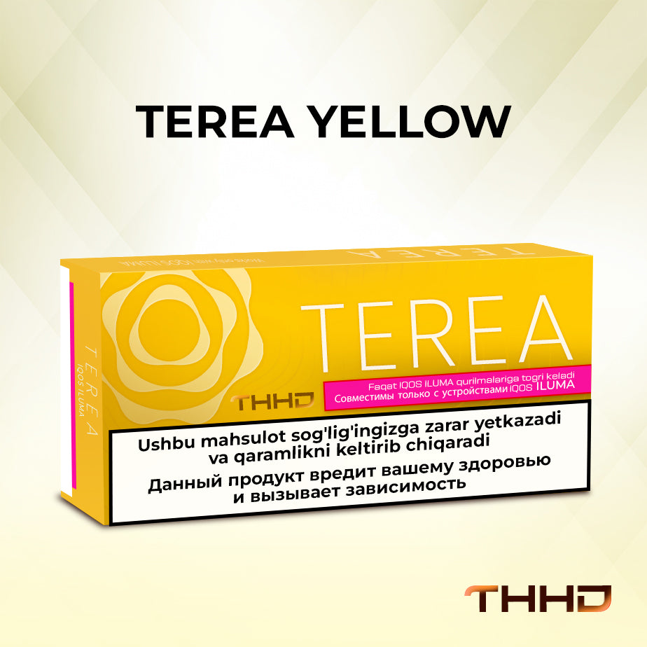 TEREA Yellow Kazakhstan pack with Uzbek and Russian warning